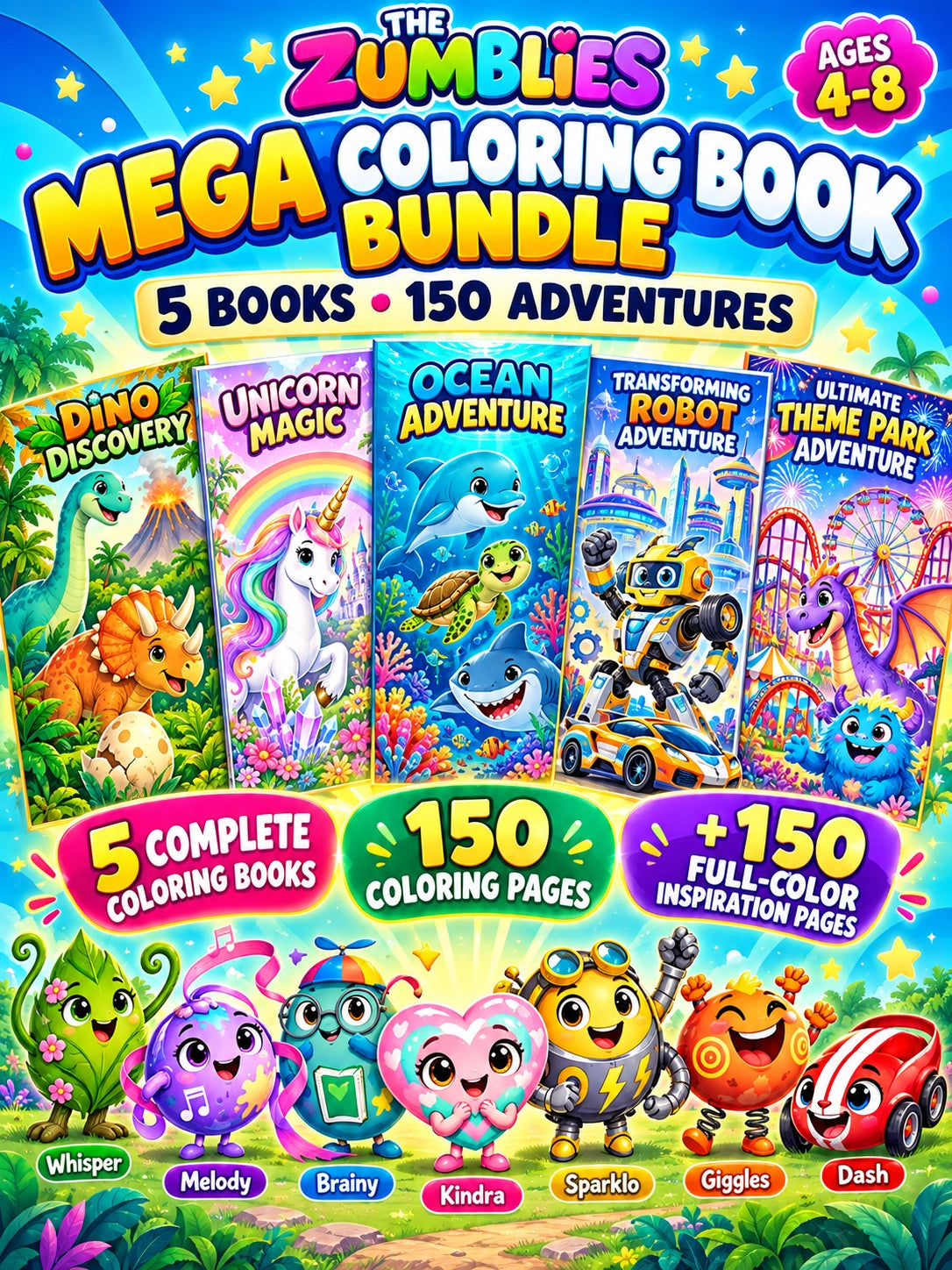 Zumblies Coloring Book Bundle – 5 Books, 150 Adventures