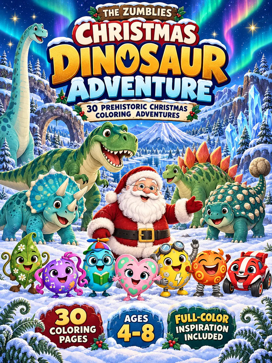 Zumblies Christmas Dinosaur Coloring Book for Kids